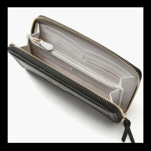Kate Spade large wristlet, black leather with gold, zip around, like new